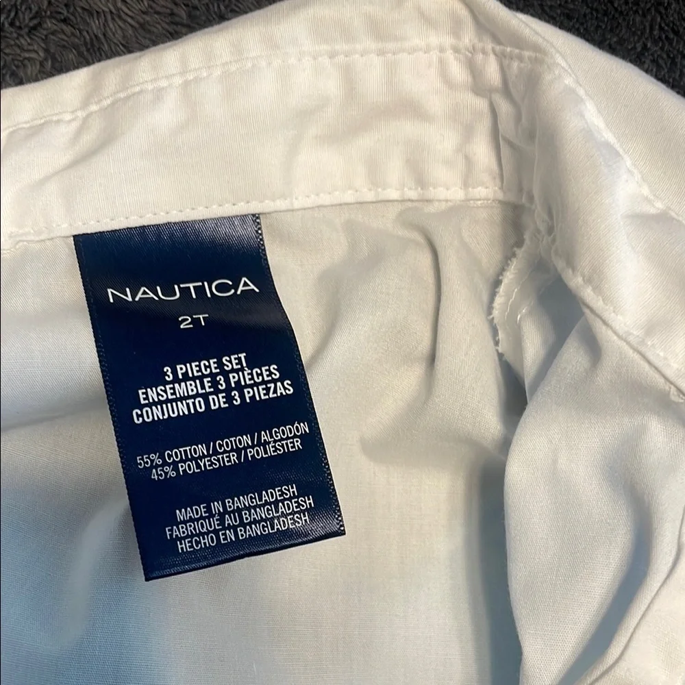 Nautica Blue and White Striped Tie